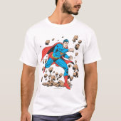 Superman rennt in Trümmern T-Shirt (Vorderseite)