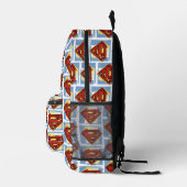 Superman Rot und Blau Muster Bedruckter Rucksack (Rechts)