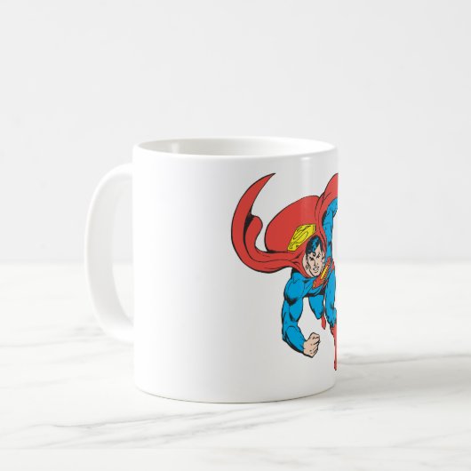 Superman Runs Forward Kaffeetasse (Vorderseite Links)