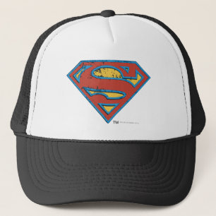 Superman S-Schild Blue Kontur Grunge Logo Truckerkappe