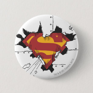 Superman S-Schild  Broken-Metalllogo Button