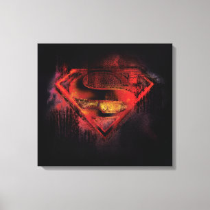 Superman S-Schild  Farblogo Leinwanddruck