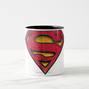Superman S-Schild  gestörtes Logo Zweifarbige Tasse