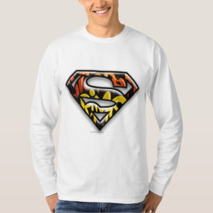 Superman S-Schild Graffiti-Logo der schwarzen Kon T-Shirt