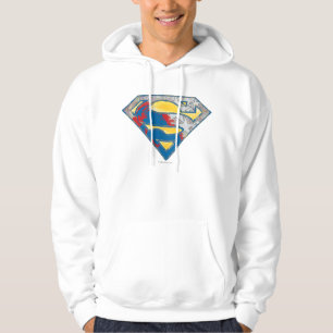 Superman S-Schild Graues gelbes schwarzes Mix-Log Hoodie