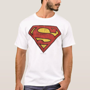 Superman S-Schild  Grunge-Logo T-Shirt