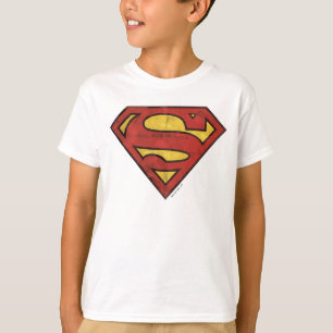 Superman S-Schild Grunge-Logo T-Shirt