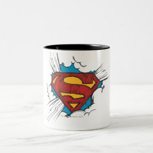 Superman S-Schild  Innerhalb des Clouds Logo Zweifarbige Tasse