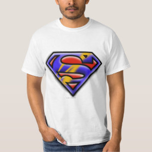 Superman S-Schild Lila Airbrush-Logo T-Shirt
