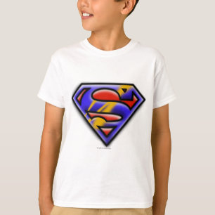 Superman S-Schild Lila Airbrush-Logo T-Shirt