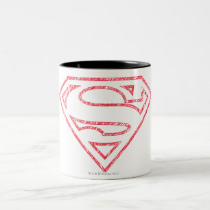 Superman S-Schild  Rote Kontur Zweifarbige Tasse