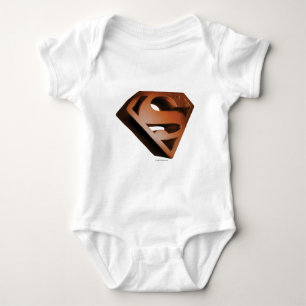 Superman S-Shield   3D-Grainy-Logo Baby Strampler