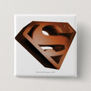 Superman S-Shield   3D-Grainy-Logo Button