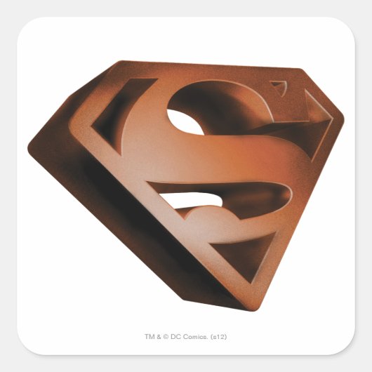 Superman S-Shield | 3D-Grainy-Logo Quadratischer Aufkleber (Vorderseite)