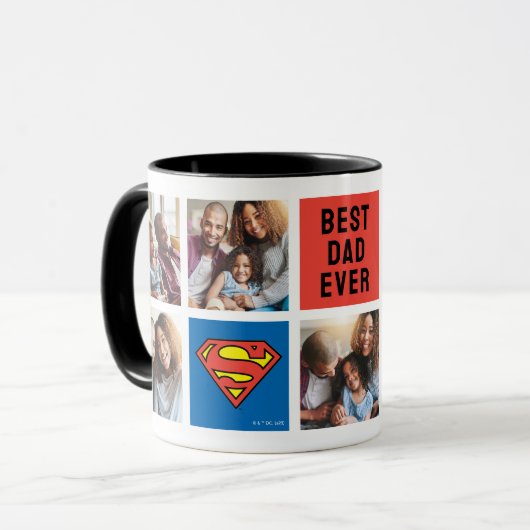 Superman S-Shield | Beste Vater-FotoCollage Tasse (Vorderseite Links)