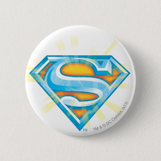 Superman S-Shield | Blaue und orange Logo Button (Vorderseite)