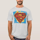 Superman S-Shield | Blauer Hintergrund-Logo T-Shirt (Vorderseite)