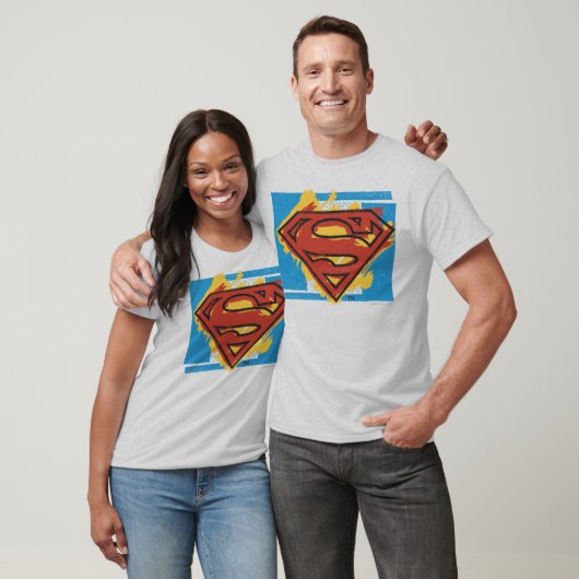 Superman S-Shield | Blauer Hintergrund-Logo T-Shirt (Unisex)