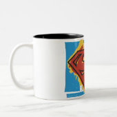 Superman S-Shield | Blauer Hintergrund-Logo Zweifarbige Tasse (Links)