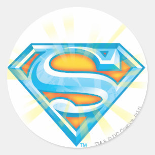 Superman S-Shield   Blue and Orange Logo Runder Aufkleber