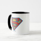 Superman S-Shield | Blue Kontur Grunge Logo Tasse (Vorderseite Links)