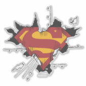 Superman S-Shield | Broken Metal Logo Aufkleber (Vorderseite)