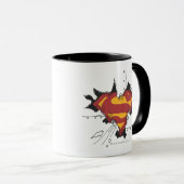 Superman S-Shield | Broken Metal Logo Tasse (VorderseiteRechts)