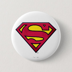 Superman S-Shield Dirt Logo Button