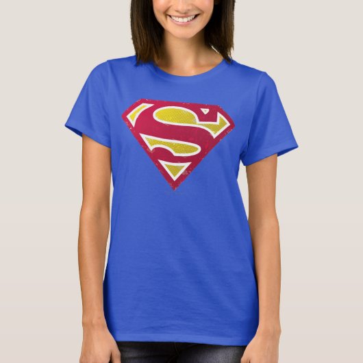Superman S-Shield | Distressed Dots Logo T-Shirt (Vorderseite)