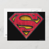 Superman S-Shield | Distresses Logo Postkarte (Vorne/Hinten)