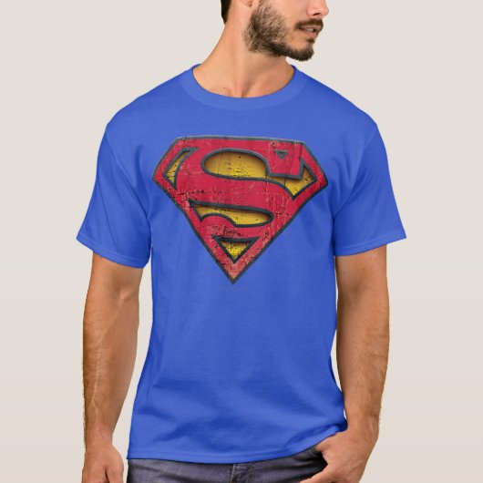 Superman S-Shield | Distresses Logo T-Shirt (Vorderseite)