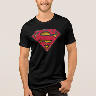 Superman S-Shield   Distresses Logo Tri-Blend Shirt