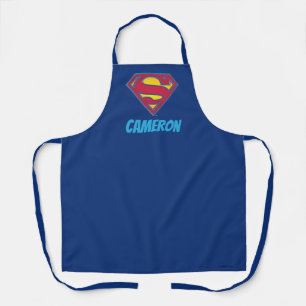 Superman S-Shield Dot Logo Add Your Name Schürze