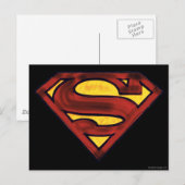 Superman S-Shield | Dunkles Rotes Logo Postkarte (Vorne/Hinten)