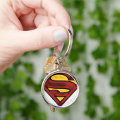 Superman S-Shield | Dunkles Rotes Logo Schlüsselanhänger (Hand)