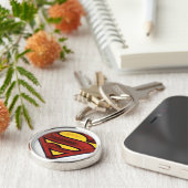 Superman S-Shield | Dunkles Rotes Logo Schlüsselanhänger (Seite)