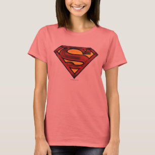 Superman S-Shield   Dunkles Rotes Logo T-Shirt