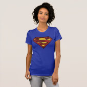 Superman S-Shield | Dunkles Rotes Logo T-Shirt (Vorne ganz)