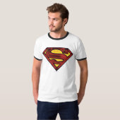 Superman S-Shield | Dunkles Rotes Logo T-Shirt (Vorne ganz)