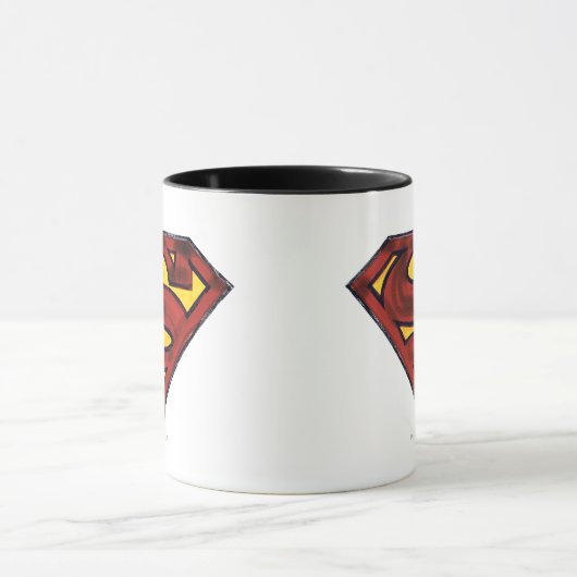 Superman S-Shield | Dunkles Rotes Logo Tasse (Zentrum)