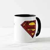 Superman S-Shield | Dunkles Rotes Logo Tasse (VorderseiteRechts)