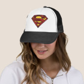 Superman S-Shield | Dunkles Rotes Logo Truckerkappe (Beispiel)