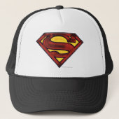 Superman S-Shield | Dunkles Rotes Logo Truckerkappe (Vorderseite)