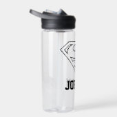 Superman S-Shield | Einfach Schwarz | Name hinzufü Trinkflasche (Rechts)