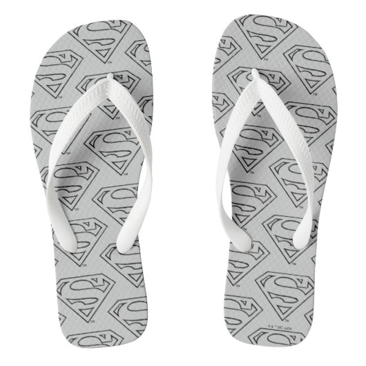 Superman S-Shield | Einfache Schwarze Kontur Badesandalen (Fußbett)