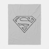 Superman S-Shield | Einfache Schwarze Kontur Fleecedecke (Vorderseite)