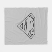 Superman S-Shield | Einfache Schwarze Kontur Fleecedecke (Vorderseite (Horizontal))
