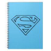 Superman S-Shield | Einfache Schwarze Kontur Notizblock (Vorderseite)