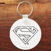 Superman S-Shield | Einfache Schwarze Kontur Schlüsselanhänger (Vorderseite)