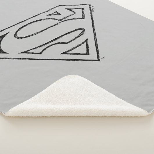 Superman S-Shield | Einfache Schwarze Kontur Sherpadecke (3/4)